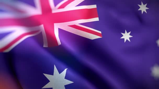 Bandera Internacional Australia Australia Bandera Inconsútil Primer Plano Ondeando Animación — Vídeos de Stock