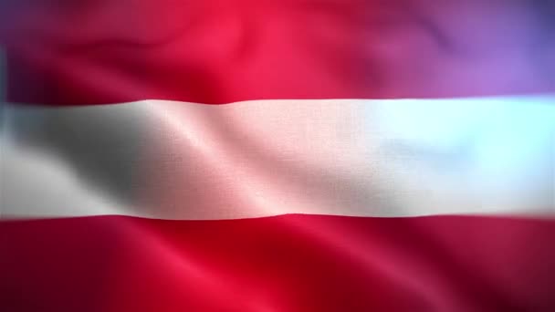Avusturya Uluslararası Bayrağı Avusturya Bayrağı Kusursuz Yakın Plan Sallama Animasyonu — Stok video