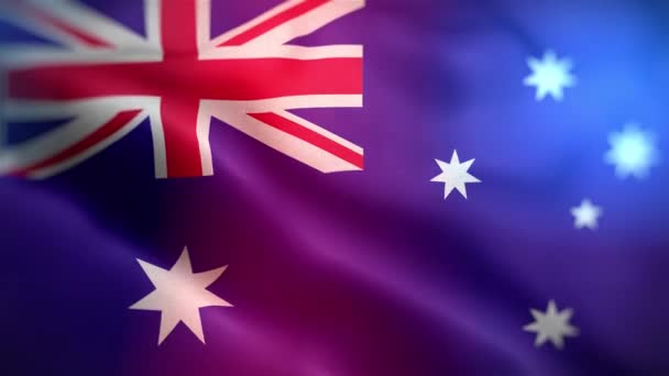 Bandera Internacional Australia Australia Bandera Inconsútil Primer Plano Ondeando Animación — Vídeos de Stock