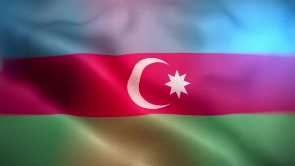 Internationale Vlag Van Azerbeidzjan Azerbeidzjan Vlag Naadloze Close Zwaaien Animatie — Stockvideo