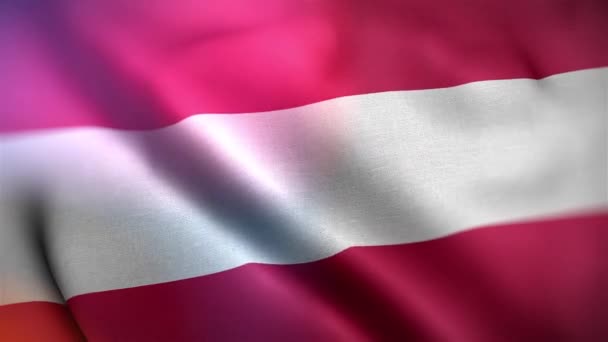 Internationale Vlag Van Oostenrijk Oostenrijk Vlag Naadloze Close Zwaaien Animatie — Stockvideo