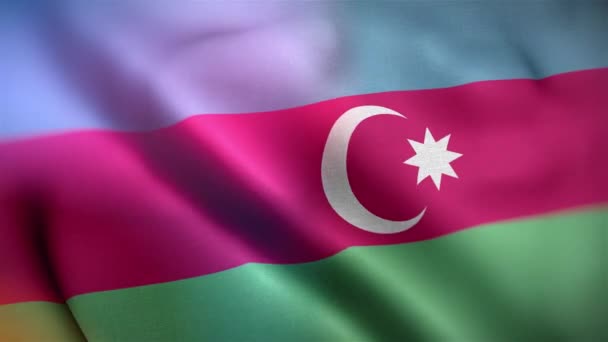 Azerbajdzsán Nemzetközi Lobogója Azerbajdzsán Zászló Zökkenőmentes Közelkép Integető Animáció Számítógép — Stock videók