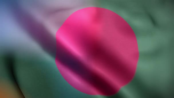 Flaga Międzynarodowa Bangladeszu Bangladesz Flaga Płynne Zbliżenie Machanie Animacja Komputer — Wideo stockowe