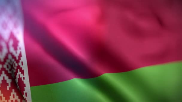 Bandera Internacional Belarús Bielorrusia Bandera Inconsútil Primer Plano Ondeando Animación — Vídeos de Stock