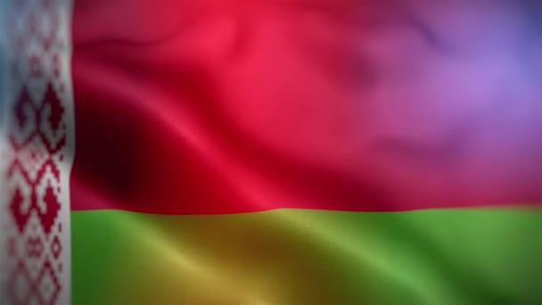 Internationale Flagge Von Weißrussland Weißrussland Flagge Nahtlose Nahaufnahme Winken Animation — Stockvideo