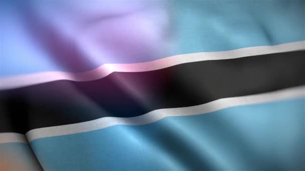 Bandera Internacional Botswana Bandera Botswana Sin Costuras Primer Plano Ondeando — Vídeos de Stock
