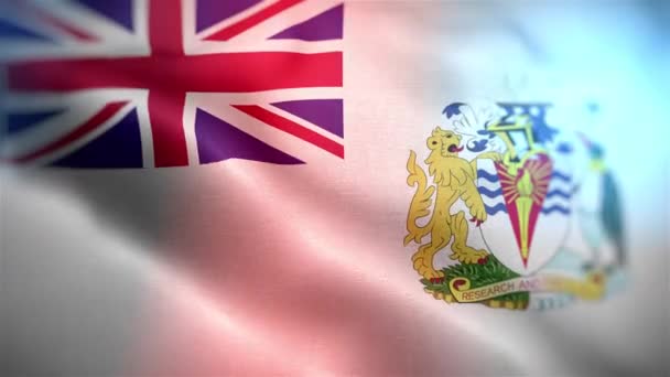 Internationale Vlag Van Brits Antarctisch Gebied British Antarctic Territory Vlag — Stockvideo