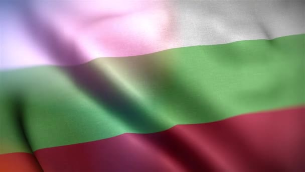 Internationale Vlag Van Bulgarije Bulgarije Vlag Naadloze Close Zwaaien Animatie — Stockvideo