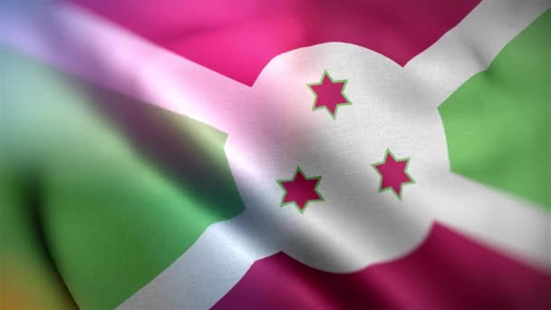 Internationale Flagge Von Burundi Burundi Flagge Nahtlose Nahaufnahme Schwenken Animation — Stockvideo