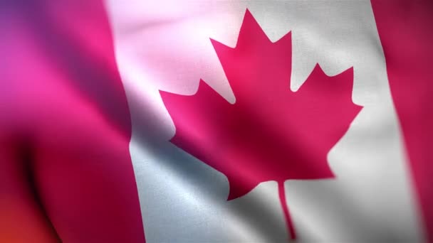Internationale Flagge Von Kanada Kanada Flagge Nahtlose Nahaufnahme Winken Animation — Stockvideo