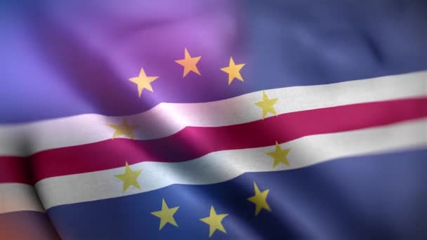 International Flag Cape Verde Cape Verde Flag Seamless Closeup Waving — Stock Video