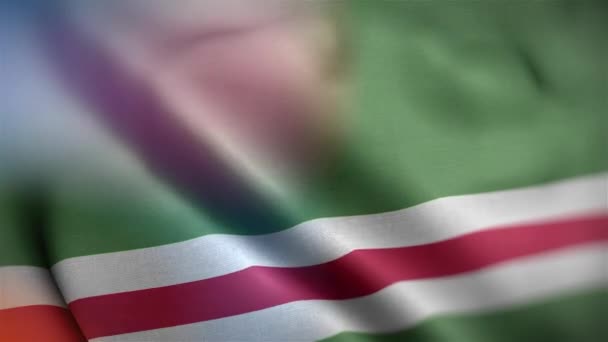 Διεθνής Σημαία Της Δημοκρατίας Της Τσετσενίας Σημαία Της Τσετσενικής Δημοκρατίας — Αρχείο Βίντεο