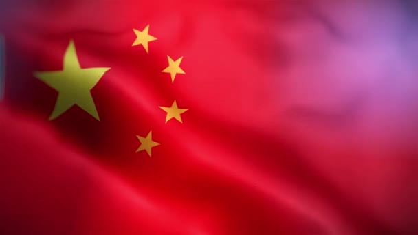 International Flag China China Flag Seamless Closeup Waving Animation Computer — 图库视频影像