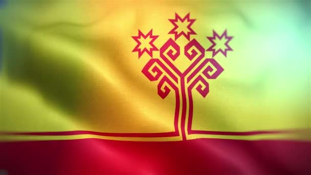 Internationale Flagge Von Tschuwaschien Chuvashia Flagge Nahtlose Nahaufnahme Winken Animation — Stockvideo