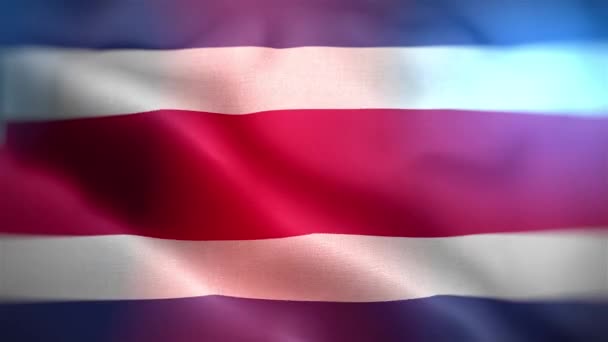 Uluslararası Kosta Rika Bayrağı Kosta Rika Bayrağı Kusursuz Bir Yakın — Stok video