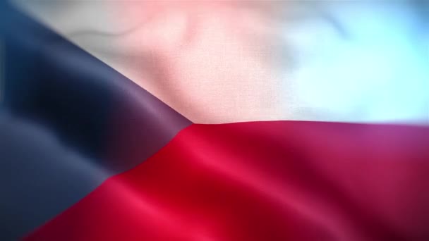 Bandeira Internacional República Checa República Checa Bandeira Sem Costura Closeup — Vídeo de Stock