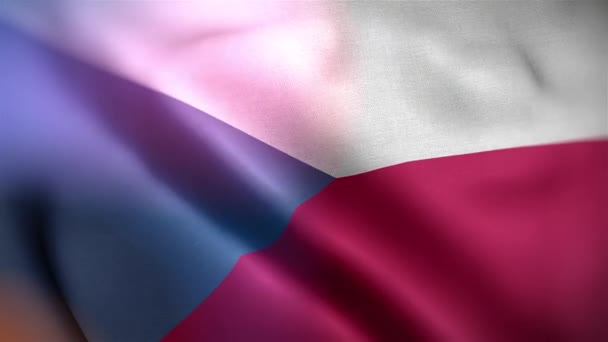 Bandiera Internazionale Della Repubblica Ceca Repubblica Ceca Bandiera Senza Soluzione — Video Stock