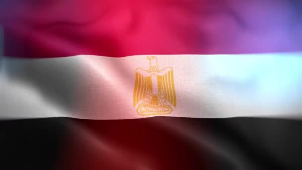 Διεθνής Σημαία Της Αιγύπτου Αίγυπτος Σημαία Απρόσκοπτη Closeup Κυματίζει Animation — Αρχείο Βίντεο
