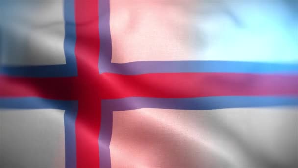 Mezinárodní Vlajka Faerského Ostrova Faerské Ostrovy Vlajka Hladké Detailní Mávání — Stock video