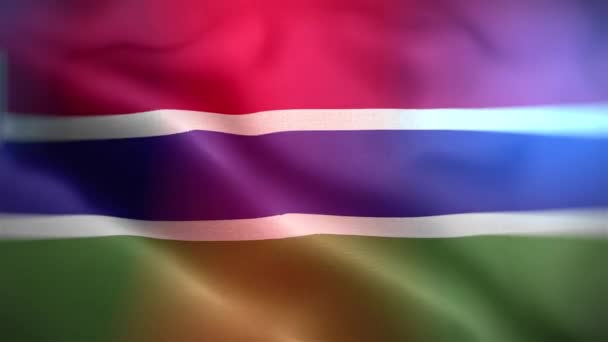 International Flag Gambia Gambia Flag Seamless Closeup Waving Animation Computer — 图库视频影像