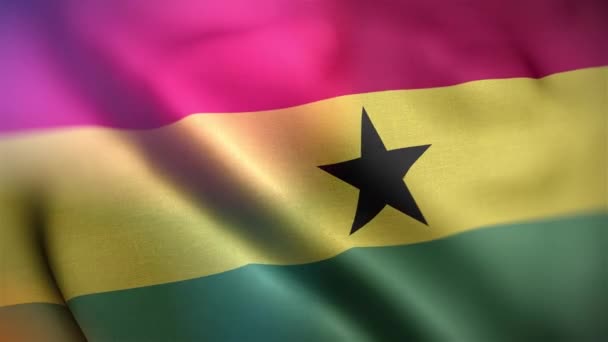 Bandiera Internazionale Del Ghana Bandiera Ghana Senza Soluzione Continuità Primo — Video Stock