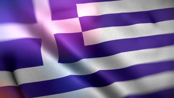 Bandeira Internacional Grécia Grécia Bandeira Sem Costura Closeup Acenando Animação — Vídeo de Stock