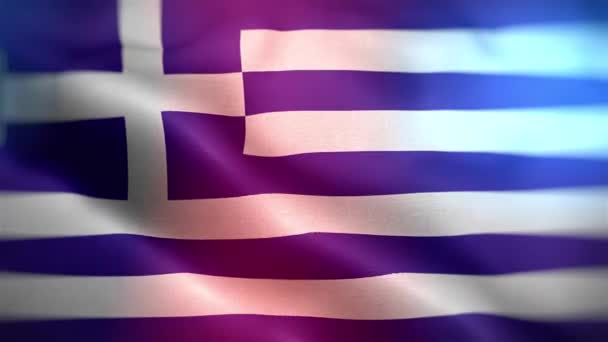 Bandiera Internazionale Della Grecia Grecia Bandiera Senza Soluzione Continuità Primo — Video Stock