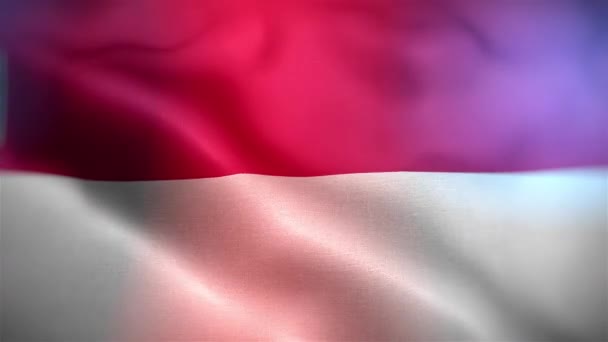 Flaga Międzynarodowa Indonezji Indonezja Flaga Płynne Zbliżenie Machanie Animacja Komputer — Wideo stockowe