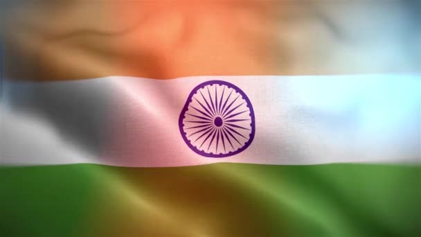 Indiens Internationella Flagga Indien Flagga Sömlös Närbild Viftande Animation Datorgenererade — Stockvideo