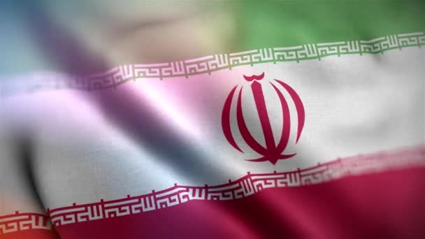 Bandeira Internacional Irão Bandeira Irã Sem Costura Closeup Acenando Animação — Vídeo de Stock
