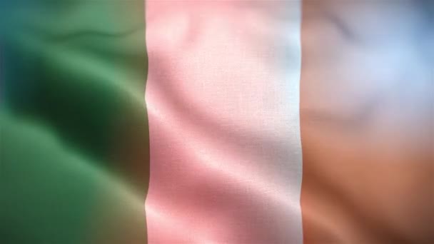 Internationale Flagge Irlands Irland Flagge Nahtlose Nahaufnahme Winken Animation Computergenerierte — Stockvideo