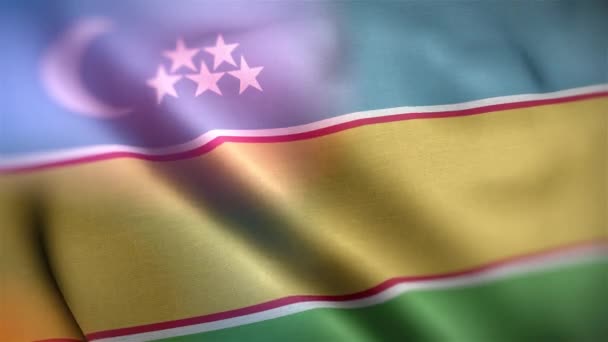 Bendera Internasional Nikaralpakstan Isialpakstan Flag Seamless Closeup Melambaikan Animasi Komputer — Stok Video