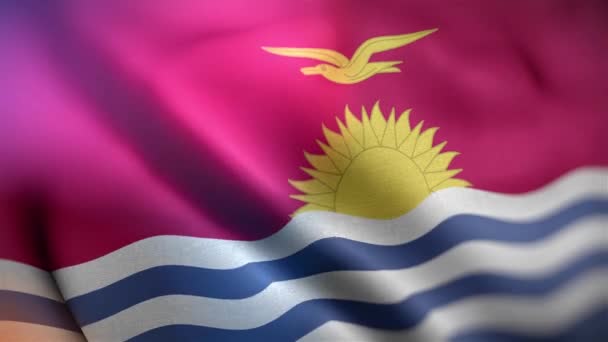 Flaga Międzynarodowa Kiribati Kiribati Flaga Płynne Zbliżenie Machanie Animacja Komputer — Wideo stockowe