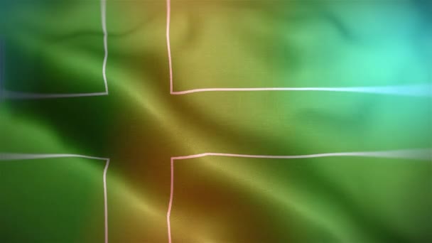 Διεθνής Σημαία Της Λαντόνια Σημαία Ladonia Απρόσκοπτη Closeup Κυματίζει Animation — Αρχείο Βίντεο