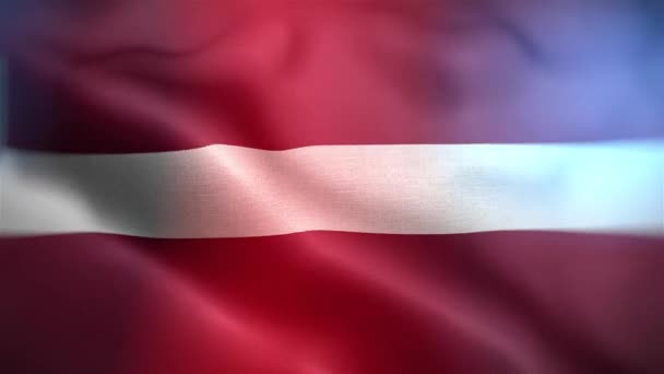 International Flag Latvia Latvia Flag Seamless Closeup Waving Animation Computer — Stock Video