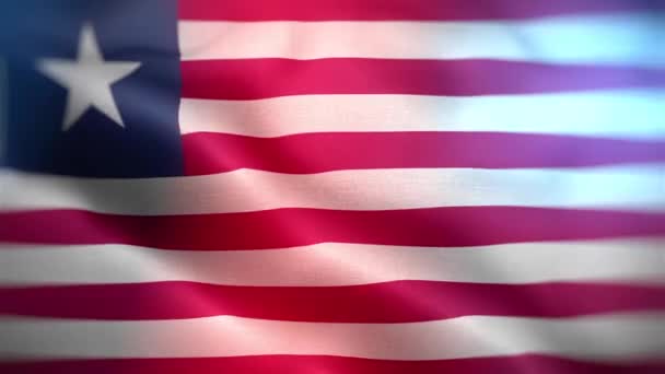 Bandiera Internazionale Della Liberia Liberia Bandiera Senza Soluzione Continuità Primo — Video Stock