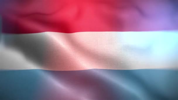 Internationale Vlag Van Luxemburg Luxemburg Vlag Naadloze Close Zwaaien Animatie — Stockvideo