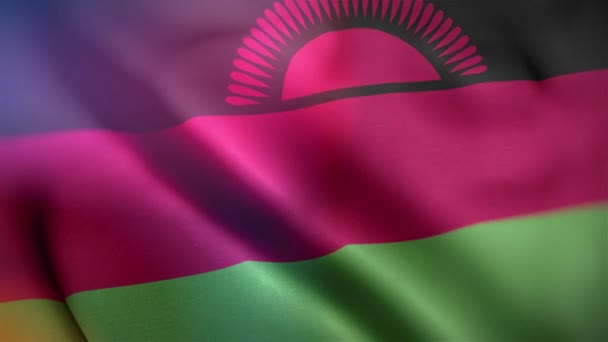 Bandeira Internacional Malawi Bandeira Malawi Sem Costura Closeup Acenando Animação — Vídeo de Stock