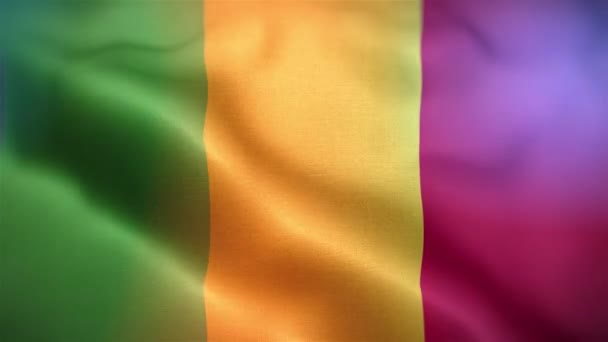 Bandeira Internacional Mali Bandeira Mali Sem Costura Closeup Acenando Animação — Vídeo de Stock