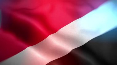 Uluslararası Sealand Prensliği bayrağı. Fok ve Bayrak Prensliği 'nin kusursuz yakın plan el sallama animasyonu. Bilgisayar, mühür bayrağının prensliğini oluşturdu. Rüzgarda dalgalanan kumaş desenli bayrağın 3D animasyonu.