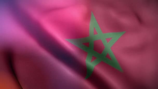 International Flag Morocco Morocco Flag Seamless Closeup Waving Animation Computer — Stock Video