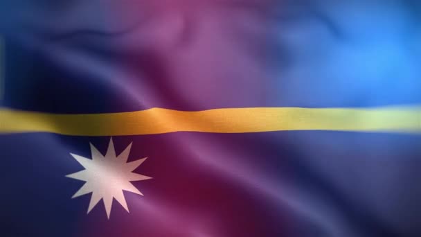 International Flag Nauru Nauru Flag Seamless Closeup Waving Animation Computer — 图库视频影像