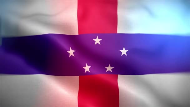 Uluslararası Hollanda Antilleri Bayrağı Hollanda Antilleri Nin Bayrağı Dikişsiz Yakın — Stok video