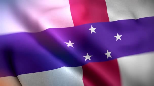 Uluslararası Hollanda Antilleri Bayrağı Hollanda Antilleri Nin Bayrağı Dikişsiz Yakın — Stok video