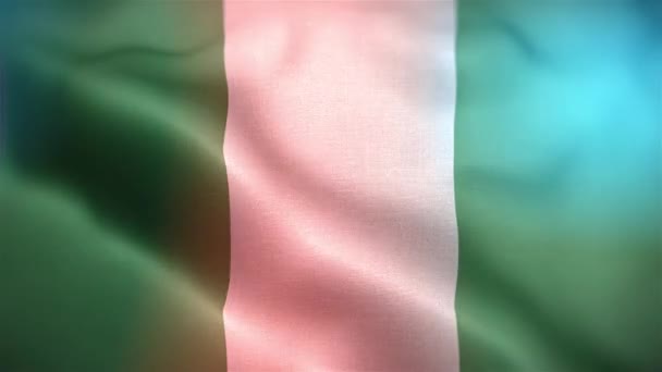 Nigerias Internationella Flagga Nigeria Flagga Sömlös Närbild Viftande Animation Datorgenererade — Stockvideo