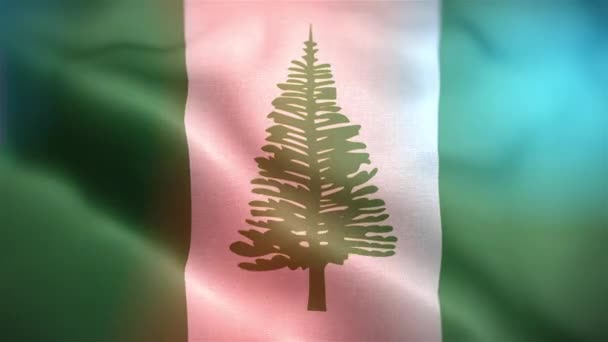 Norfolk Islands Internationella Flagga Norfolk Island Flagga Sömlös Närbild Viftande — Stockvideo