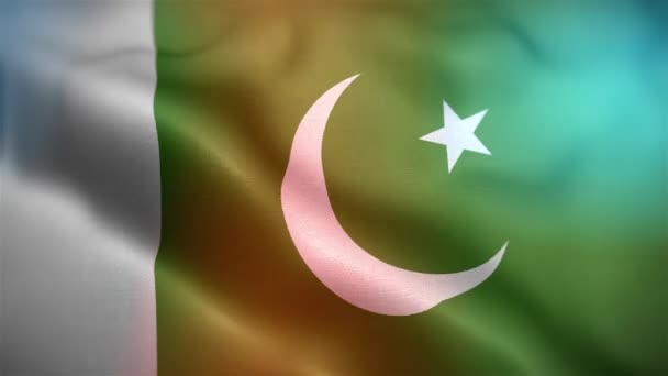Міжнародний Прапор Пакистану Пакистанський Прапор Вітрил Розмахує Анімацією Пакистанський Прапор — стокове відео