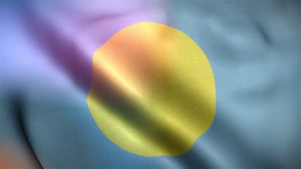 Международный Флаг Палау Флаг Палау Приспущен Ожидая Анимации Созданный Компьютером — стоковое видео