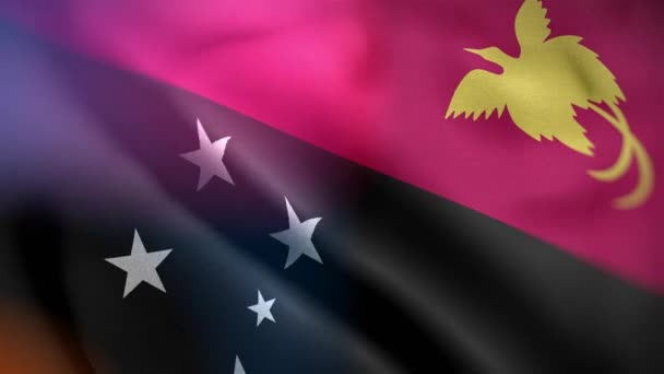 Internationale Flagge Von Papua Neuguinea Papua Neuguinea Flagge Nahtlose Nahaufnahme — Stockvideo