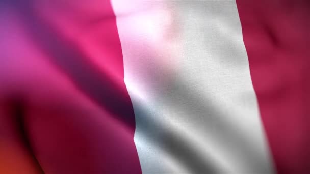 Bandeira Internacional Peru Bandeira Peru Sem Costura Closeup Acenando Animação — Vídeo de Stock
